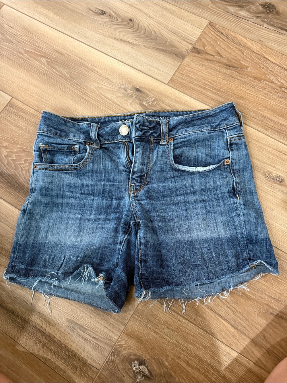 American Eagle Outfitters Blue Distressed Denim Cutoff Shorts